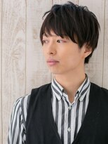 モッズヘア メン 新所沢店(mod's hair men)&nbsp;アッシュブラックくせ毛風ショート爽やかスーツ就活ヘアd新所沢