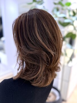 ステア ケース(stair case) ハイライト／ローライトとリタッチでメンテナンス　白髪ぼかし