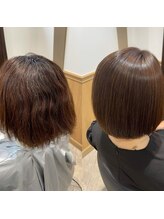 広がりやすいボブも毛先までまとまる美シルエットに。