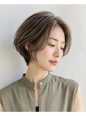 大人ショートボブ白髪ぼかし脱白髪染め30代40代50代60代♪