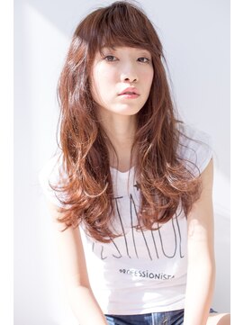 ヘアーアンドファッションシオミエイチ (hair＆fashion shiomi H) [shiomi H]ラフなロングヘア×透明感オレンジブラウンカラー