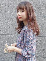 ココンヘアー(KOKON hair) ピンクベージュ×セミロングワイドバング