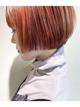 ヒカリス 東三国(HIKARIS) おしゃれハイトーンオレンジボブ/オレンジデザインカラー