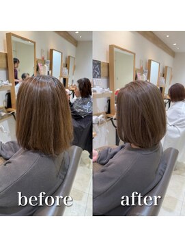 ミラバイケンジ 藤沢(Mira by KENJE) 白髪ぼかしハイライトカラー30代40代50代ブルーグレージュ