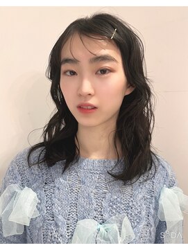 リコバイアフロート(riko by afloat) レイヤーカット/ブルーブラック/地毛風カラー