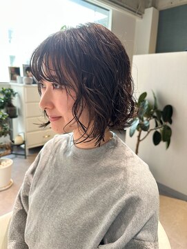 アム(amu) ボブパーマ/パーマボブ/ゆるめパーマ/パーマ/パーマヘア
