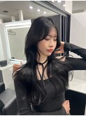 ロングヘアー　グレーブラック　髪質改善 赤坂見附