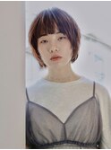 厚めバング/ウルフ/マッシュショート/アッシュカラー/センター南