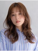 大人可愛いショコラブラウンミディアムヘア30代40代