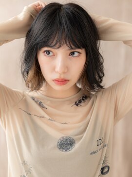 カバーヘア イヴ 戸頭店(COVER HAIR EVE) イヤリングカラー大人ガーリーゆるふわボブパーマY戸頭20代30代