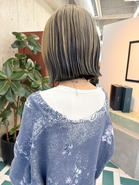 ミディアム/ボブ/レイヤーカット/ダブルカラー/ブリーチ/栄k99