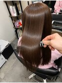 大人可愛いピンクベージュアルカリ酸熱トリートメントレイヤー
