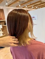 アズールサン 草加西口店(azule-sun)&nbsp;インナーカラー,ブロンド×ボルドーピンク,レイヤーボブ【草加】