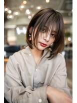 オースティン 門前仲町(AUSTIN)&nbsp;大人かわいい前髪セシルカットココアブラウンフリンジウェーブ