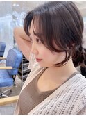 《ha39》顔周りレイヤーくびれミディ小顔前髪おくれ毛2wayバング