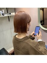 シー(Ciii)&nbsp;stylist イケダ guest snap >> オレンジベージュ×ボブ