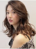 【遠藤】大人可愛い鎖骨ミディアム20代30代40代センターパート