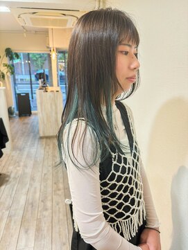 コマド(Comado) インナーカラー×ターコイズグリーン