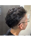 オールバックパーマ