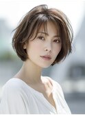 ★グレージュデザインカラーハッシュカットツートンカラーボブ