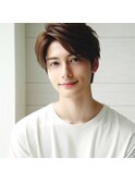 ☆ツーブロック束感ニュアンスセンターパートビジネス黒髪人気夏