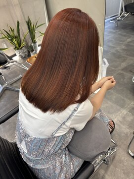 ファビ 渋谷(Fab) くびれヘア/暗めカラー/アプリコットオレンジ/縮毛矯正