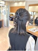ぽこぽこハーフアップアレンジ