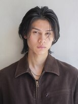 アイティーバイアルバム 北千住店(IT by ALBUM)&nbsp;刈り上げセンターパートブルーブラックサーフカール_F30775