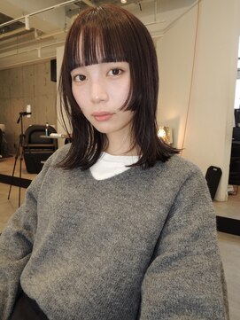 天神　ブリーチなしダブルカラー　レイヤーカット　暖色カラー