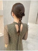 オシャレ度MAX！人気のねじり×編みおろしアレンジ