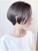 【morio原宿】黒髪ショート　前下がりショートボブ　前髪なし