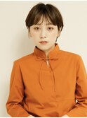 黒髪/グレーベージュ/レイヤーロング/前髪パーマ[新宿駅]