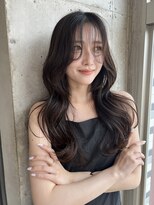 ヌイ 横浜(nui) 韓国ヘア_くびれヘアアプリコットオレンジ