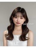 韓国風パーマ/コテ巻き風パーマ/韓国ヘア/レイヤーカット