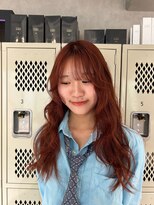 ハイプ(HYPE)&nbsp;【藤沢/湘南】ピンクオレンジ/オレンジカラー/レイヤーカット