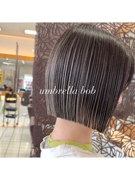ヘアーアンドメイク サワ 上田本店(SAWA) 30代40代プツッと小顔切りっぱなしボブアンブレラカラー