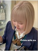15529ミルクティーアッシュミルクティーベージュハイトーンボブ