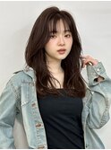 韓国レイヤーカット顔周りフェイス20代30代オリーブグレージュ