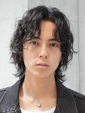 フィフス 原宿(fifth) 原宿サーフカールメンズカットセンターパートマッシュウルフ30代