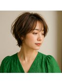 ミセスふんわりレイヤーショートボブ 20代 30代 40代 50代 60代