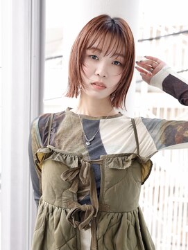 エムスラッシュ 本牧(M.SLASH) シールスルー/ローズブラウン/切りっぱなし/ボブディ/本牧