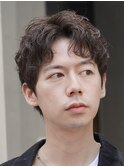 渋谷メンズパーマルーズショートアクティブショートツイスパ緩め
