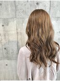 ハイトーングレージュ/斜めバング/アシンメトリー/伸ばしかけ