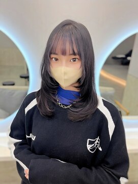 サンド 鹿児島中央(sand) 黒髪/グレーベージュ/レイヤーロング/前髪パーマ[鹿児島中央駅]