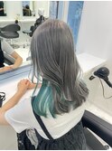 シルバー×インナーターコイズ♪