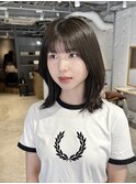 【中澤彩乃】オリーブグレージュ透明感くびれミディアムレイヤー