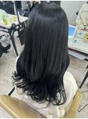 ブルーブラックネビージュ黒髪ケアブリーチ小顔カット所沢韓国