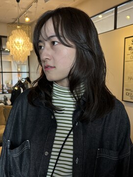 ドロップ(drop) たっぷり感あるこなれミディ　マロンカラー　こっくりブラウン