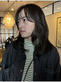 たっぷり感あるこなれミディ マロンカラー こっくりブラウン