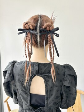 ヘアー アイス 御器所本店(HAIR ICI) ヘアセット/タイトヘア/カチモリ/ツインアレンジ/リボンアレンジ
